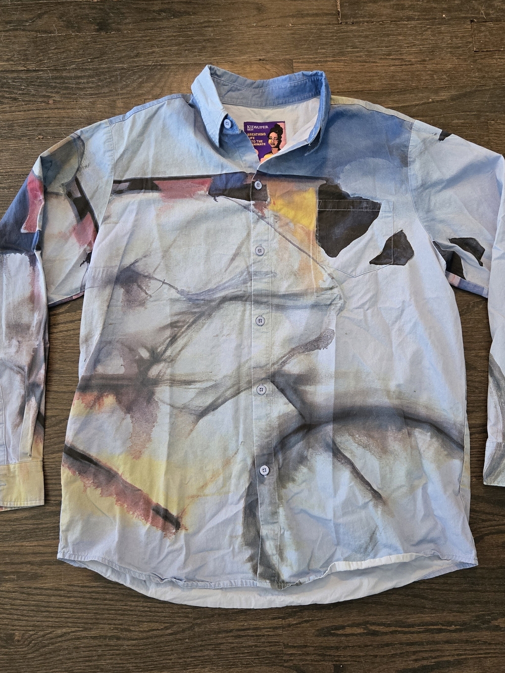 KidSuper SS23 Abstract Painted Button-Up Shirt XL